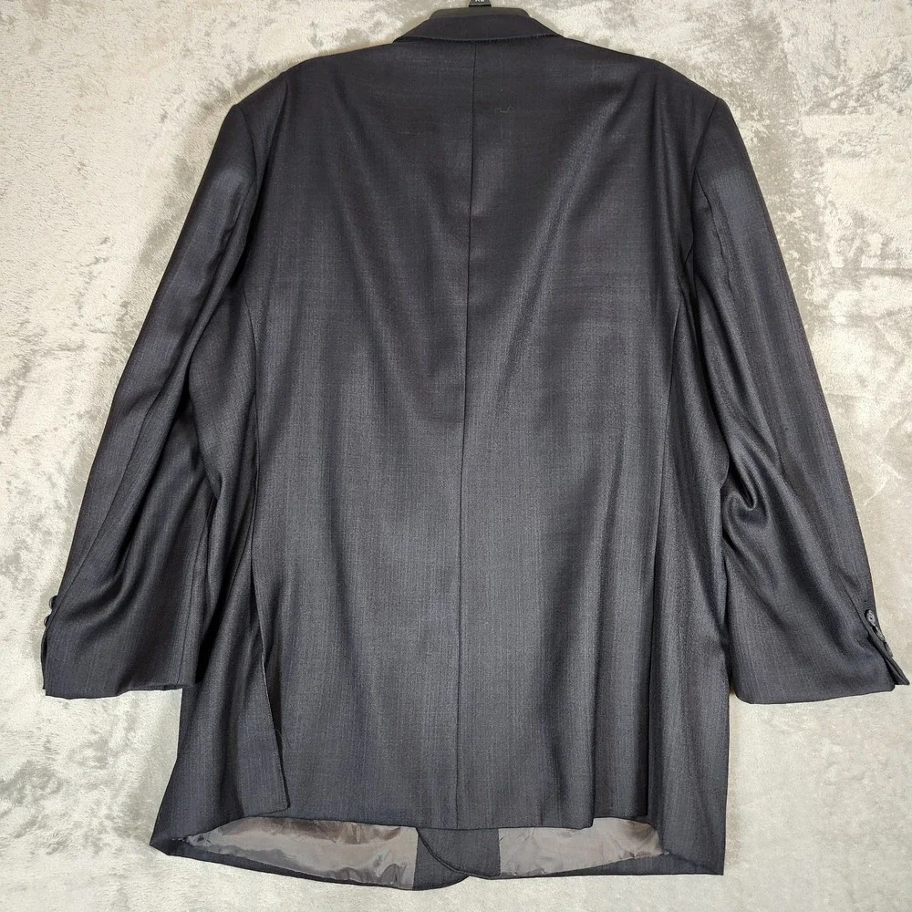 DeZilino Couture Suit‎ Blazer 48L Gray Wool Touch Super 150s 2 Button